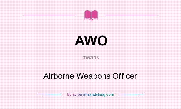 What does AWO mean? It stands for Airborne Weapons Officer