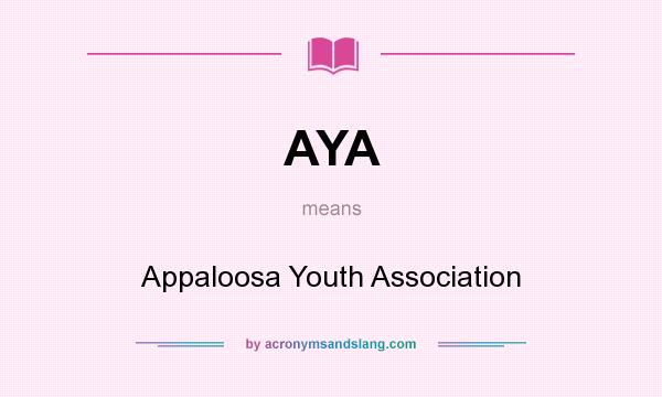 What does AYA mean? It stands for Appaloosa Youth Association