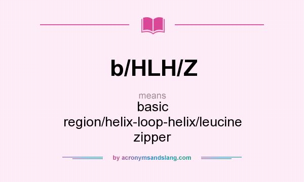 What does b/HLH/Z mean? It stands for basic region/helix-loop-helix/leucine zipper