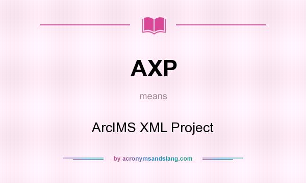 What does AXP mean? It stands for ArcIMS XML Project