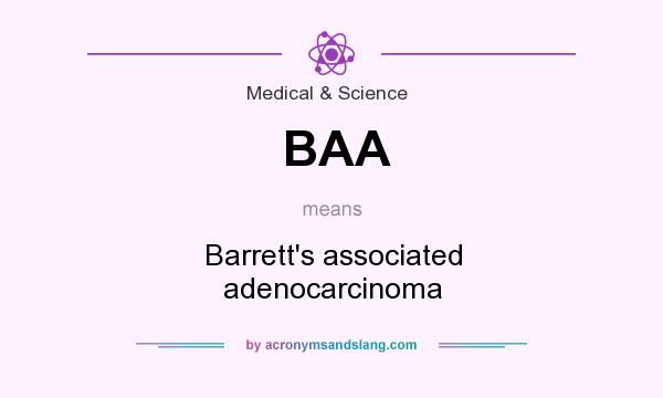 What does BAA mean? It stands for Barrett`s associated adenocarcinoma