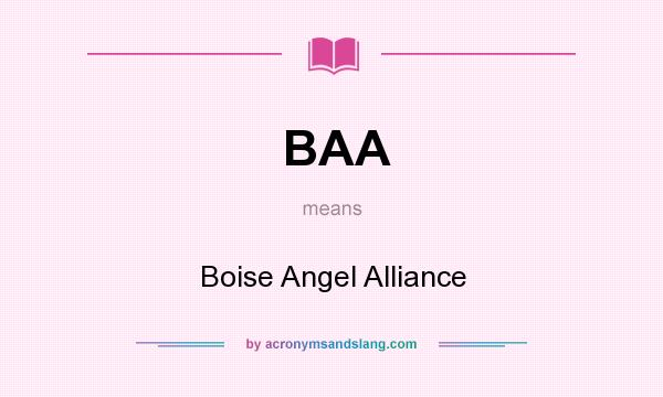 What does BAA mean? It stands for Boise Angel Alliance