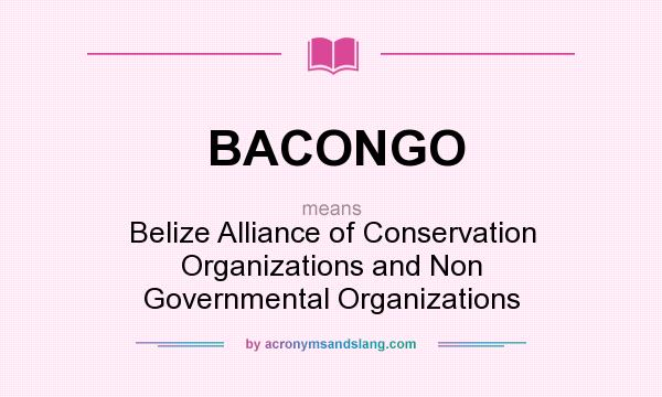 What does BACONGO mean? It stands for Belize Alliance of Conservation Organizations and Non Governmental Organizations