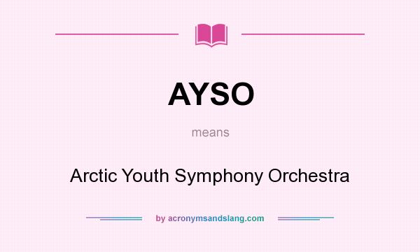 What does AYSO mean? It stands for Arctic Youth Symphony Orchestra