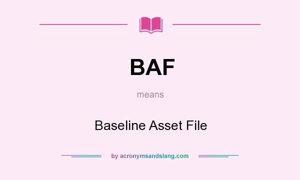What does BAF mean? It stands for Baseline Asset File