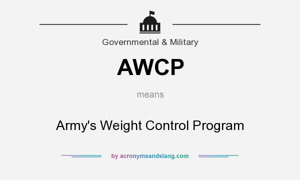What does AWCP mean? It stands for Army`s Weight Control Program