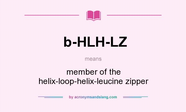 What does b-HLH-LZ mean? It stands for member of the helix-loop-helix-leucine zipper