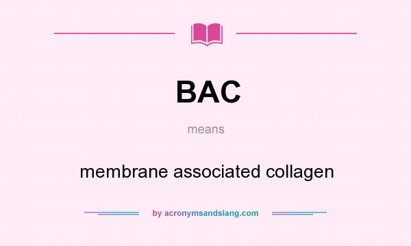 What does BAC mean? It stands for membrane associated collagen