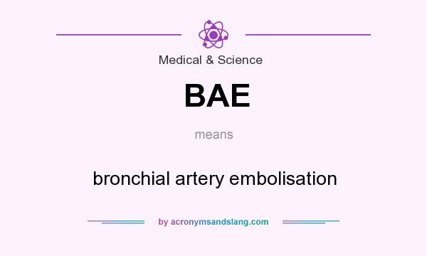 What does BAE mean? It stands for bronchial artery embolisation