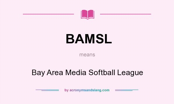 What does BAMSL mean? It stands for Bay Area Media Softball League