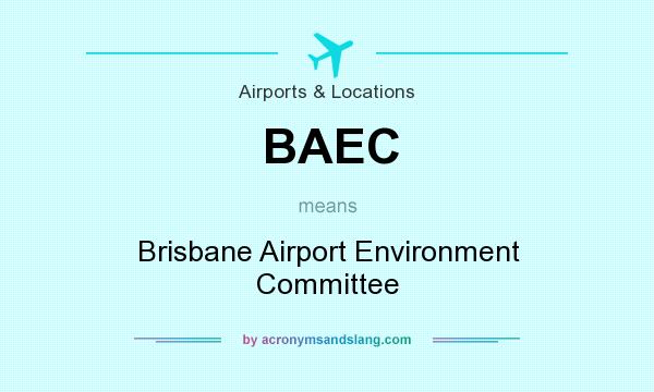 What does BAEC mean? It stands for Brisbane Airport Environment Committee