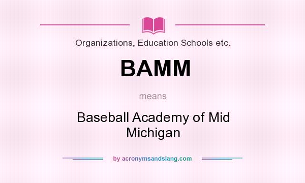 What does BAMM mean? It stands for Baseball Academy of Mid Michigan