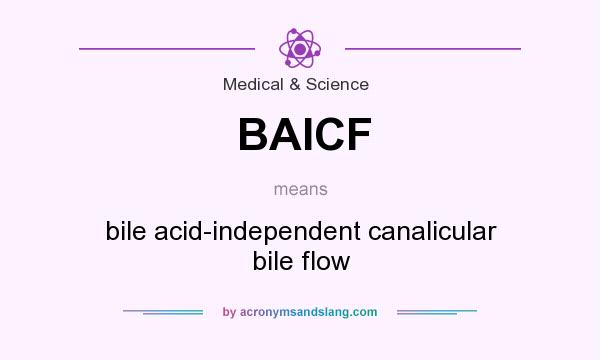 What does BAICF mean? It stands for bile acid-independent canalicular bile flow
