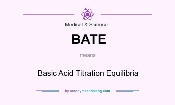What does BATE mean? It stands for Basic Acid Titration Equilibria