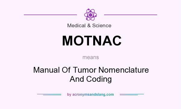 What does MOTNAC mean? It stands for Manual Of Tumor Nomenclature And Coding