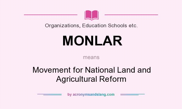 What does MONLAR mean? It stands for Movement for National Land and Agricultural Reform