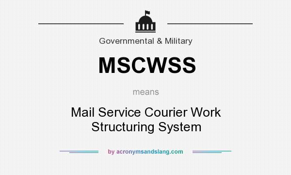 What does MSCWSS mean? It stands for Mail Service Courier Work Structuring System