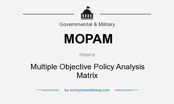 What does MOPAM mean? It stands for Multiple Objective Policy Analysis Matrix