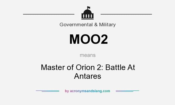 What does MOO2 mean? It stands for Master of Orion 2: Battle At Antares