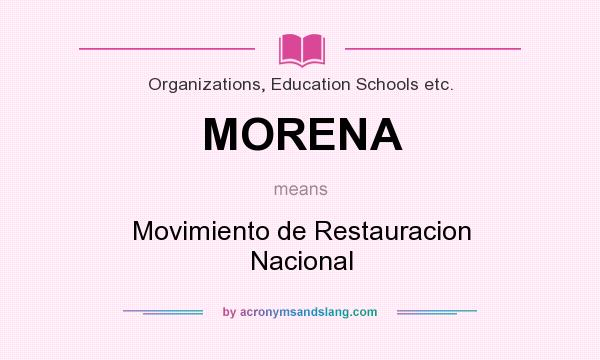 What does MORENA mean? It stands for Movimiento de Restauracion Nacional