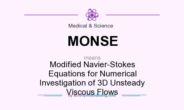 What does MONSE mean? It stands for Modified Navier-Stokes Equations for Numerical Investigation of 3D Unsteady Viscous Flows