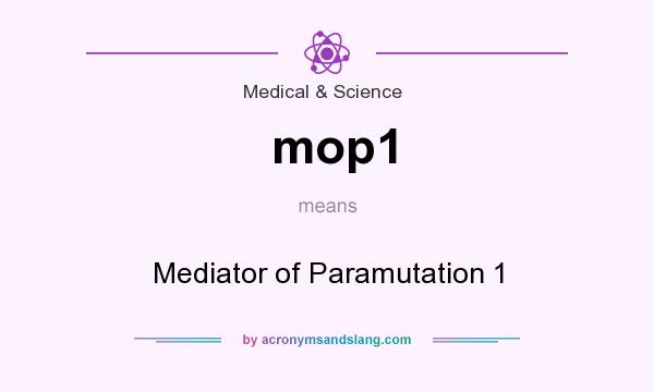 What does mop1 mean? It stands for Mediator of Paramutation 1