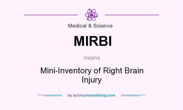 What does MIRBI mean? It stands for Mini-Inventory of Right Brain Injury