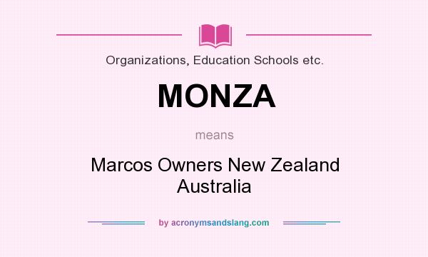 What does MONZA mean? It stands for Marcos Owners New Zealand Australia