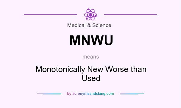 What does MNWU mean? It stands for Monotonically New Worse than Used