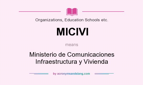 What does MICIVI mean? It stands for Ministerio de Comunicaciones Infraestructura y Vivienda