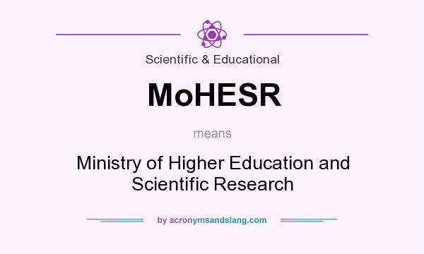 What does MoHESR mean? It stands for Ministry of Higher Education and Scientific Research