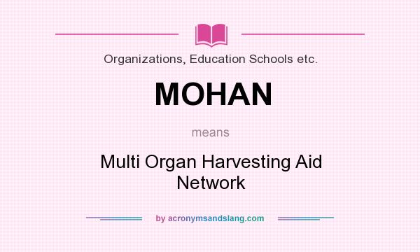 What does MOHAN mean? It stands for Multi Organ Harvesting Aid Network