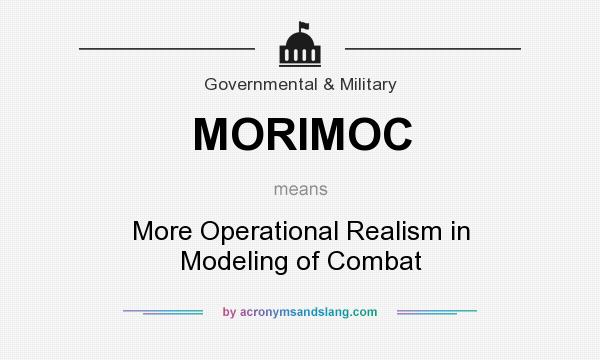 What does MORIMOC mean? It stands for More Operational Realism in Modeling of Combat