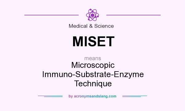 What does MISET mean? It stands for Microscopic Immuno-Substrate-Enzyme Technique