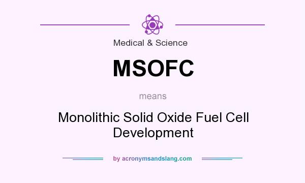 What does MSOFC mean? It stands for Monolithic Solid Oxide Fuel Cell Development
