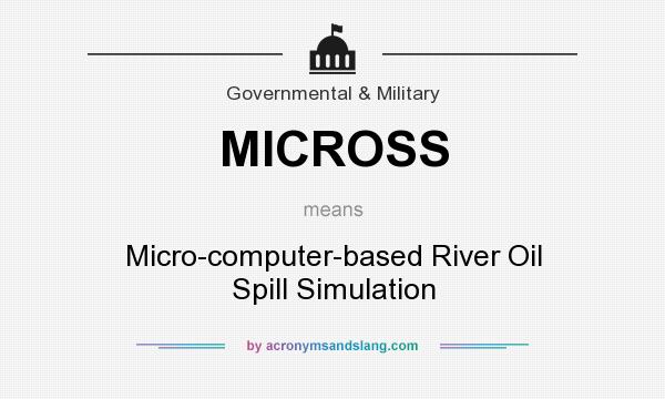 What does MICROSS mean? It stands for Micro-computer-based River Oil Spill Simulation