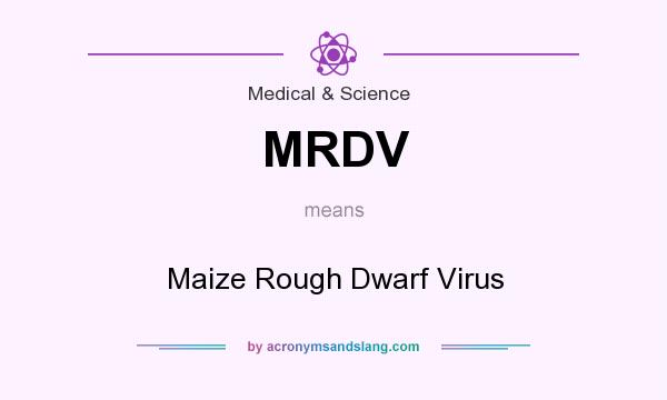 What does MRDV mean? It stands for Maize Rough Dwarf Virus