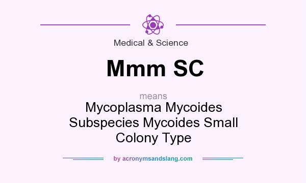 What does Mmm SC mean? It stands for Mycoplasma Mycoides Subspecies Mycoides Small Colony Type