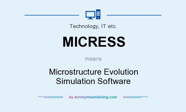 What does MICRESS mean? It stands for Microstructure Evolution Simulation Software