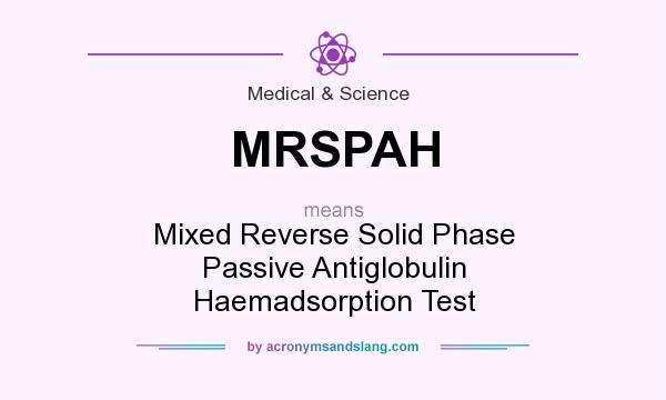 What does MRSPAH mean? It stands for Mixed Reverse Solid Phase Passive Antiglobulin Haemadsorption Test