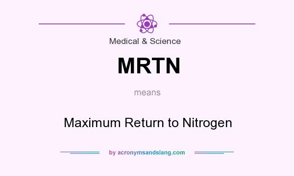 What does MRTN mean? It stands for Maximum Return to Nitrogen
