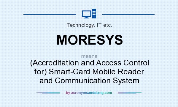 What does MORESYS mean? It stands for (Accreditation and Access Control for) Smart-Card Mobile Reader and Communication System