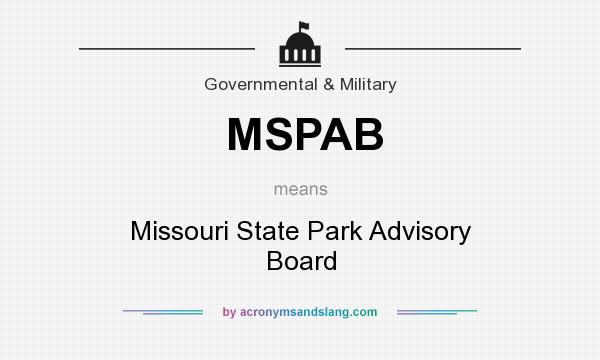 What does MSPAB mean? It stands for Missouri State Park Advisory Board