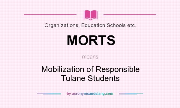 What does MORTS mean? It stands for Mobilization of Responsible Tulane Students