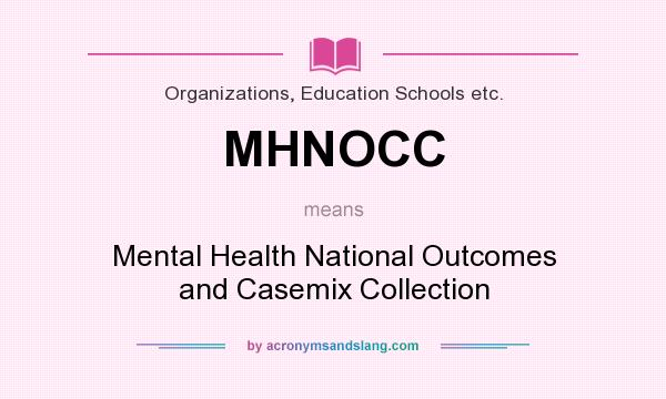What does MHNOCC mean? It stands for Mental Health National Outcomes and Casemix Collection