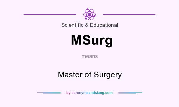 What does MSurg mean? It stands for Master of Surgery