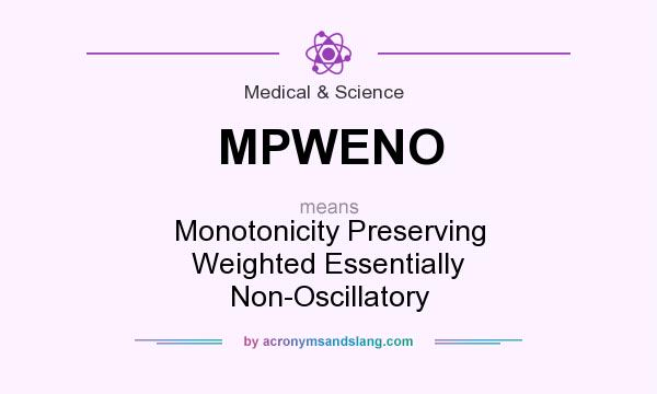 What does MPWENO mean? It stands for Monotonicity Preserving Weighted Essentially Non-Oscillatory
