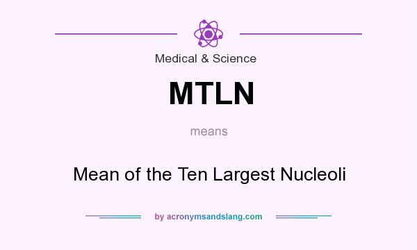 What does MTLN mean? It stands for Mean of the Ten Largest Nucleoli