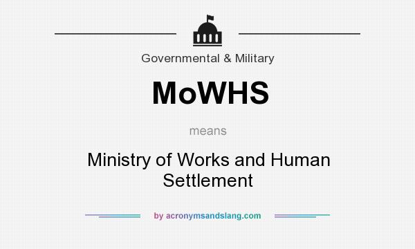 What does MoWHS mean? It stands for Ministry of Works and Human Settlement