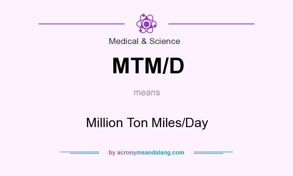 What does MTM/D mean? It stands for Million Ton Miles/Day
